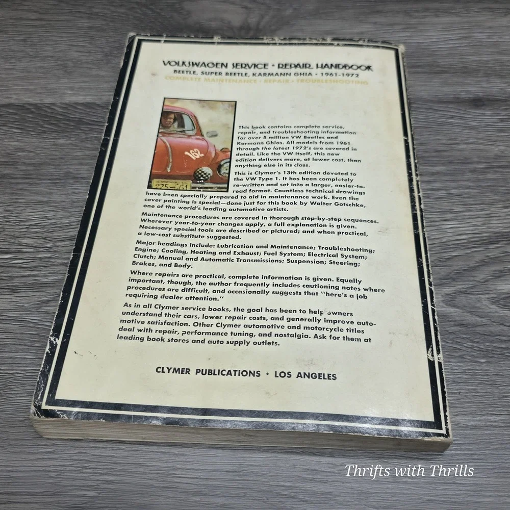 Vintage Clymer Volkswagen Beetle Service Repair‎ Handbook - 1961-1972